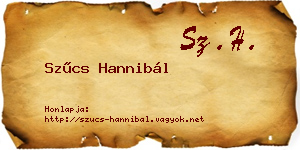Szűcs Hannibál névjegykártya